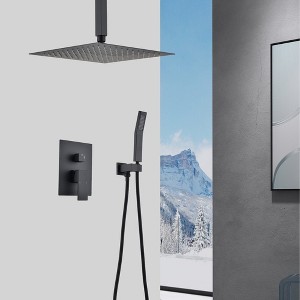 LOVMOR 10"Ceiling Mounted Shower System Combo Set with Handheld and 10"Shower head,Nickel - 1 of 4