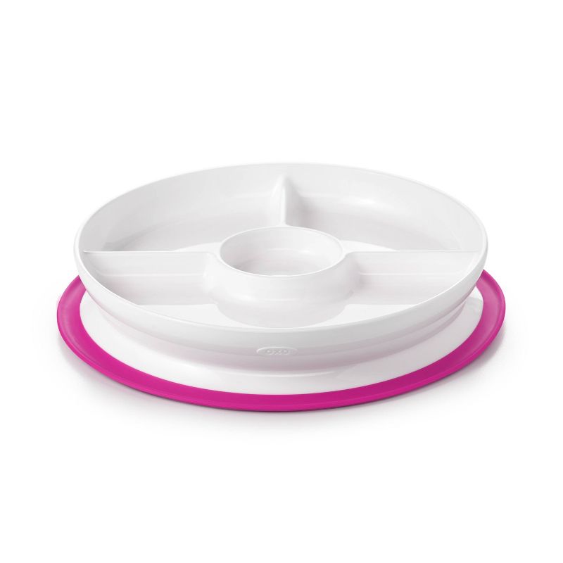 OXO TOT Stick &#38; Stay Divided Plate - Pink, 1 of 7