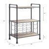 SEVOBAL Wine Racks Antique Oak Finish Three Tier Wine Storage with Cup Holders for Dining Room Use or Living Room , Grey, 26"*15"*45" - 4 of 4