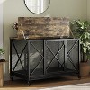 Acekool 48'' Heavy Duty Dog Crate Furniture with Wheels, Flip Top, Removable Tray, End Table Indoor Pet Cage for Small to Large Dogs, Black - 4 of 4
