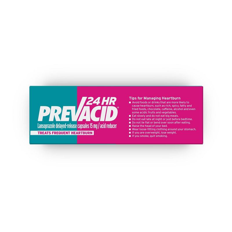 Prevacid 24 HR Lansoprazole Acid Reducer Delayed-Release 15 mg- PPI for Complete Heartburn Relief - 14 Capsules, 5 of 9