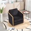 CAVINAS 360 Degree Swivel Barrel Accent Chair with Rattan Frame,  Upholstered Sofa Chair with Wood Base - 2 of 4
