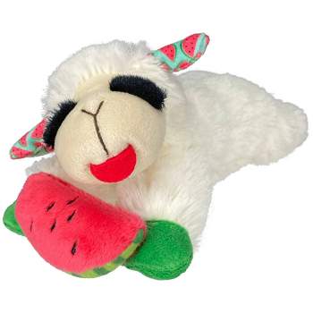 Multipet 8" Lamb Chop with Watermelon Interactive Plush Dog Toy