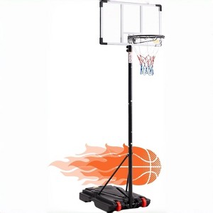 NAYSAYE 8.5FT Adjustable Height Portable Basketball Hoop Outdoor for Adult with Shatterproof Backboard w/Shock Absorbent Rim for Swimming Pool, white - 1 of 4