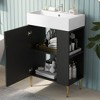 Kumasinova 21.6" Bathroom Vanity,Combo Cabinet with Ceramic Sink,Storage Cabinet,4 Metal Legs,Freestanding Vanity for Small Bathrooms - 2 of 4