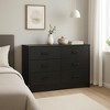 Dresser for Bedroom, Modern 6 Drawer Dresser for Bedroom, Wide Wood Chests of Drawers Storage with Metal Handle for Entryway, Hallway,Living Room - 2 of 3
