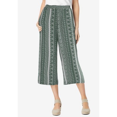 Woman Within Pull-On Elastic-Waist Soft Capri