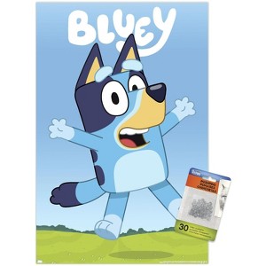 Trends International Bluey - Hey Unframed Wall Poster Print Clear Push Pins Bundle 14.725" x 22.375" - 1 of 4