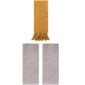 REGALWOVEN 3 Packs Cotton Soft Absorbent Tassels and Waffle Hand Towel - 1 of 4