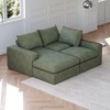 99" Corduroy Upholstered Cloud Modular L-Shaped Sectional Sofa with Chaise, Deep Seats, Neck Pillows, No Assembly Needed - 2 of 4