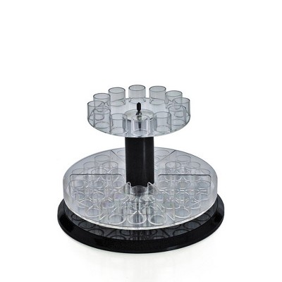 Azar Displays Two Tier Revolving Tester Display 8"H x 11"Dia. - round slot 1" dia