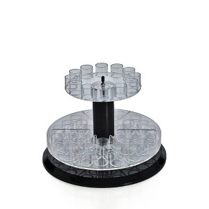 Azar Displays Two Tier Revolving Tester Display 8"H x 11"Dia. - round slot 1" dia - 1 of 4