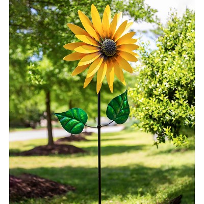Evergreen 75"H Sunflower Statement Wind Spinner