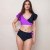 Anna-Kaci Swim Women's Two Piece Bikini Set with Flutter Sleeve Top and High Waist Ruched Bottoms - 4 of 4