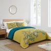 Sweet Jojo Designs Queen Duvet Cover and Shams Set Floral Bird Blossom Yellow and Blue 3pc - 2 of 4