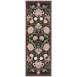 Floral Machine Washable Area Rugs for Living Room Bedroom Soft Non Slip Pastoral Rug Low Pile Botanical Floor Carpet for Kitchen Bathroom - 1 of 4
