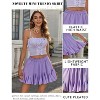 Women's Pleated Skater Skirt - High Waist Flared Mini with Ruffles for Casual Wear Lilac - 2 of 4