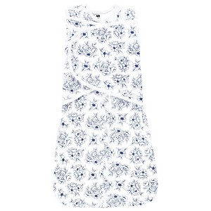 Hudson Baby Infant Girl Convertible Swaddle Sleep Sack, Blue Toile - 1 of 4