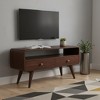 HomeRoots 35" Walnut Solid Wood Enclosed and Open Storage TV Stand - 2 of 4