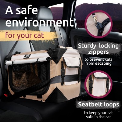 Red Foldable Pet Stroller with Detachable Carrier