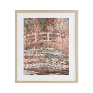 Stupell Industries Peach Impressionist Bridge Framed Print Under Glass Art, Brown, 13" x 16" - 1 of 4