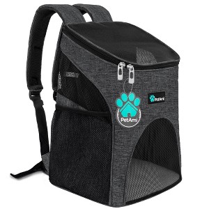 PetAmi Small Dogs Cats Backpack Carrier, Airline Approved Pet Ventilated Safety Strap Buckle for Hiking Travel Camping Outdoor - 1 of 4