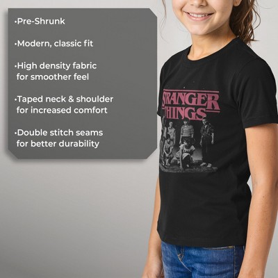 Stranger Things Girl's Stranger Things Title Logo Faded T-Shirt - Black - Large — фото 6