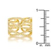 Slickblue Women’s 0.6ct CZ Criss-Cross Cocktail Ring, Gold Plated, Wrapped Design with Clear Stones, Sizes 5-10 - 3 of 4