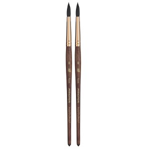 Princeton Neptune Round Brush, Synthetic Bristles, Short Handle Watercolor Paintbrush, Dark Wood, Size 8, Pack of 2 - 1 of 4