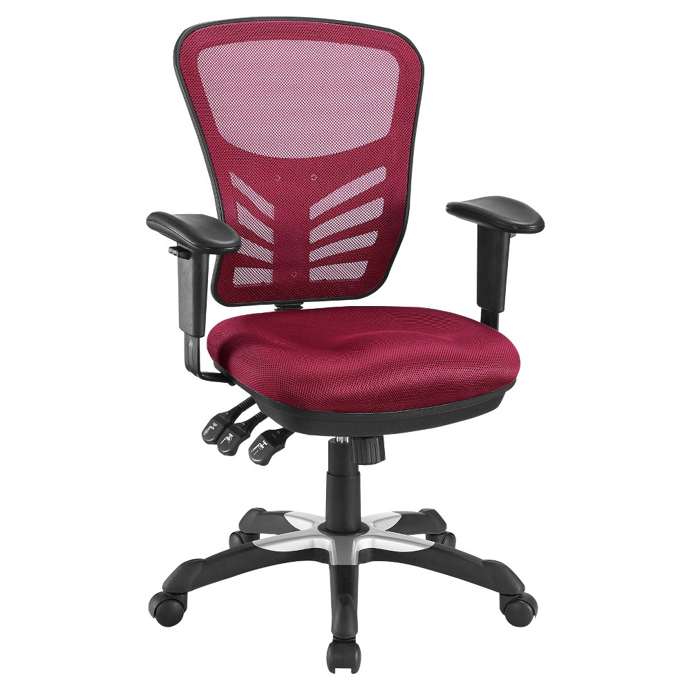 Photos - Computer Chair Modway Articulate Mesh Office Chair Absolutely Red - : Ergonomic, Adjustable Arms, Swivel, 330lb Capacity 