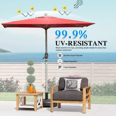 Vynxaria Rectangle Patio Umbrella - Navy Blue, Durable, UV-Resistant with Crank Lift