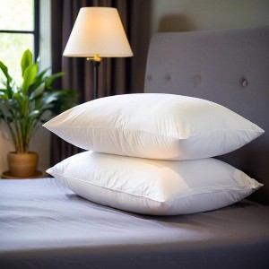 Peace Nest White Goose Down Feather Bed Pillows Set of 2 - 1 of 4