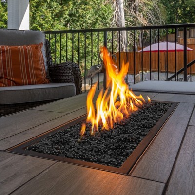 Midnight Black Tempered Glass Fire Pit Rocks, 10lb