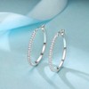 Sterling Silver Hoops Earrings with Zircon Halo, 20 - 40mm Big Round Loops for Women - 3 of 4