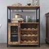 WATARRAN Coffee Bar Cabinet with Wine Rack and Glass Holder, Kitchen Sideboard Buffet Cabinet with Wine Rack Storage - 3 of 4