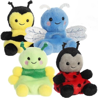 Aurora Palm Pals Plush - Bugs Bundle: Queeny Bee, Dart Dragonfly, Ivy Caterpillar, and Lil' Spots Ladybug, 4-Pack