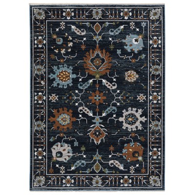 Oriental Weavers Keira KEI08 Navy / Rust Indoor Area Rug - 3'3" x 5'