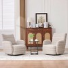 Okak Mid-Century Striped Fabric Swivel Lounge Armchair with Aesthetic Design,Leisure Accent Chair for Living Rooms,Relaxation Areas - 3 of 4