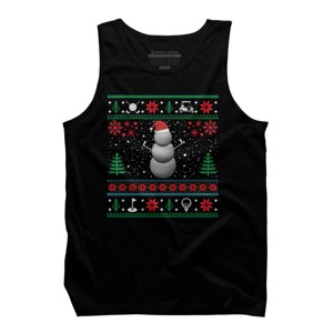 Men's Design By Humans Christmas Golf Golfing Golfer Ugly Christmas Xmas By pahari Tank Top - 1 of 4