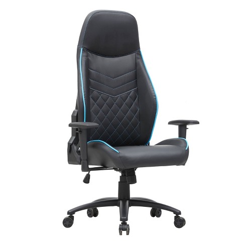 Ansar Diamond Stitched Faux Leather Gaming Chair Black/blue - Mibasics ...