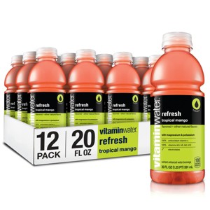 Vitaminwater Refresh Electrolyte Enhanced Water Wvitamins, Tropical Mango Drinks - 20 Fl Oz (Pack Of 12) - 1 of 4
