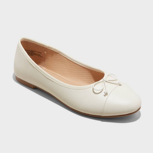 Women's Janie Ballet Flats With Memory Foam Insole - A New Day™ Cream ...