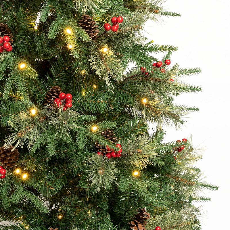 National Tree Company First Traditions 6&#39; Pre-Lit LED Virginia Pine Artificial Christmas Tree White Lights, 4 of 5