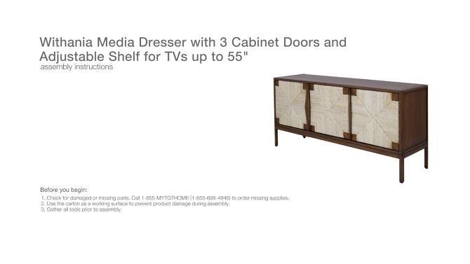 Withania Media Stand for TVs up to 55&#34; - Threshold&#8482;, 2 of 9, play video