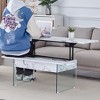 VYNXARIA Multifunctional Lift Top Coffee Table -Light Wood Color Grain Sticker.Tempered Glass Legs,Lift Top Feature,for Living Rooms And Office - 4 of 4