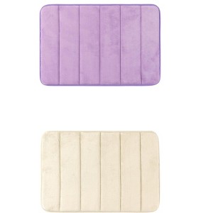 Unique Bargains Soft Thick Absorbent Quick Dry Bathroom Bath Rugs Non-Slip 2 Pcs - 1 of 4