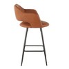 Faux Leather Ergonomic Counter Stool with Armrests and Metal Legs, Set of 2 for Kitchen or Home Bar - 3 of 4