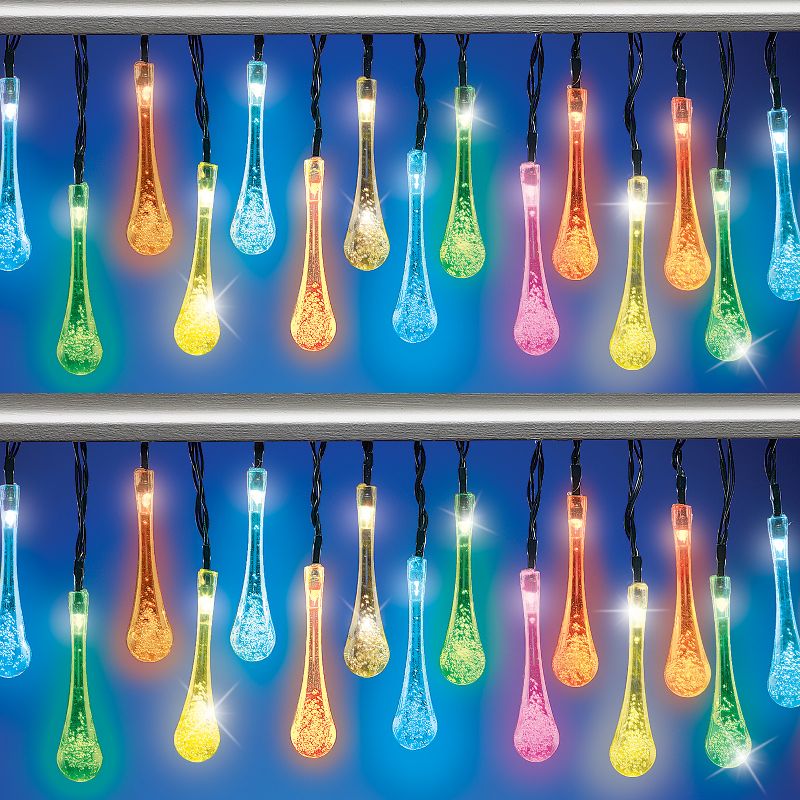 Collections Etc Solar Color Changing Raindrops Light String NO SIZE, 2 of 4
