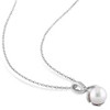 EVERLY JEWELRY | Sterling Silver 8-8.5mm Cultured Freshwater Pearl and Diamond Accent Twist Pendant with Chain, 18" - 2 of 4