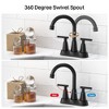 Whizmax Bathroom Faucets for Sink 3 Hole, 4 inch Centerset Brushed Nickel Bathroom Sink Faucet with Pop-up Drain and 2 Supply Hoses - 2 of 4